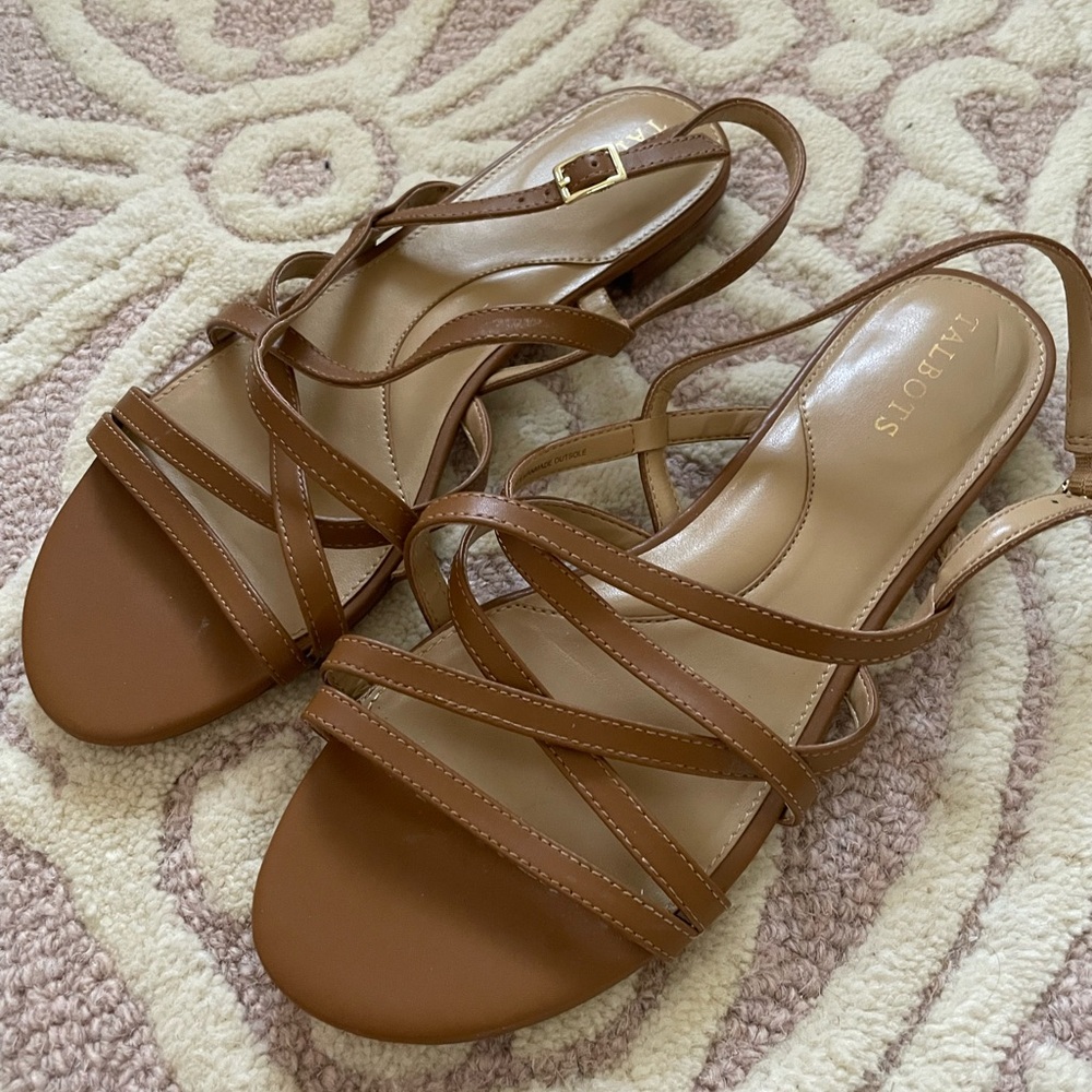 Talbots Brown Napa Leather Strappy Sandals 8.5